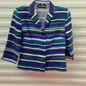 Sage harbor dress blazer button down stripes size 8
